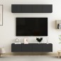 vidaXL Muebles de salón 4 uds madera ingeniería negro 80x30x30 cm