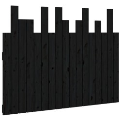 vidaXL Cabecero de cama de pared madera maciza pino negro 108x3x80 cm