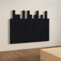 vidaXL Cabecero de cama de pared madera maciza pino negro 108x3x80 cm vidaXL Cabecero de cama de pared madera maciza pino negro 108x3x80 cm