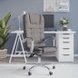 vidaXL Silla de oficina reclinable con masaje tela gris taupé vidaXL Silla de oficina reclinable con masaje tela gris taupé