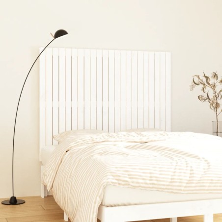 vidaXL Cabecero de cama de pared madera maciza pino blanco 140x3x110cm