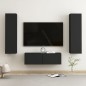 vidaXL Set de muebles de salón TV 3 pzas madera de ingeniería negro vidaXL Set de muebles de salón TV 3 pzas madera de ingeniería negro