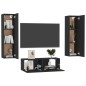vidaXL Set de muebles de salón TV 3 pzas madera de ingeniería negro vidaXL Set de muebles de salón TV 3 pzas madera de ingeniería negro