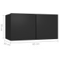 vidaXL Set de muebles de salón TV 6 piezas madera ingeniería negro