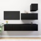 vidaXL Set de muebles de salón TV 4 piezas madera contrachapada negro