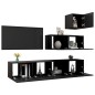 vidaXL Set de muebles de salón TV 4 piezas madera contrachapada negro