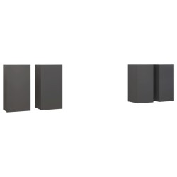 vidaXL Muebles de salón 4 pzas madera ingeniería gris 30,5x30x60 cm