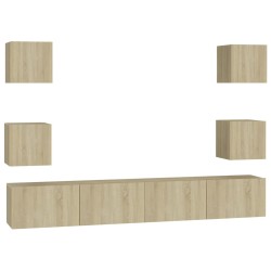 vidaXL Juego de muebles de salón 6 piezas roble Sonoma