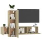 vidaXL Juego de muebles de salón 3 piezas roble Sonoma vidaXL Juego de muebles de salón 3 piezas roble Sonoma