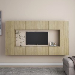 vidaXL Juego de muebles de salón 8 piezas roble Sonoma