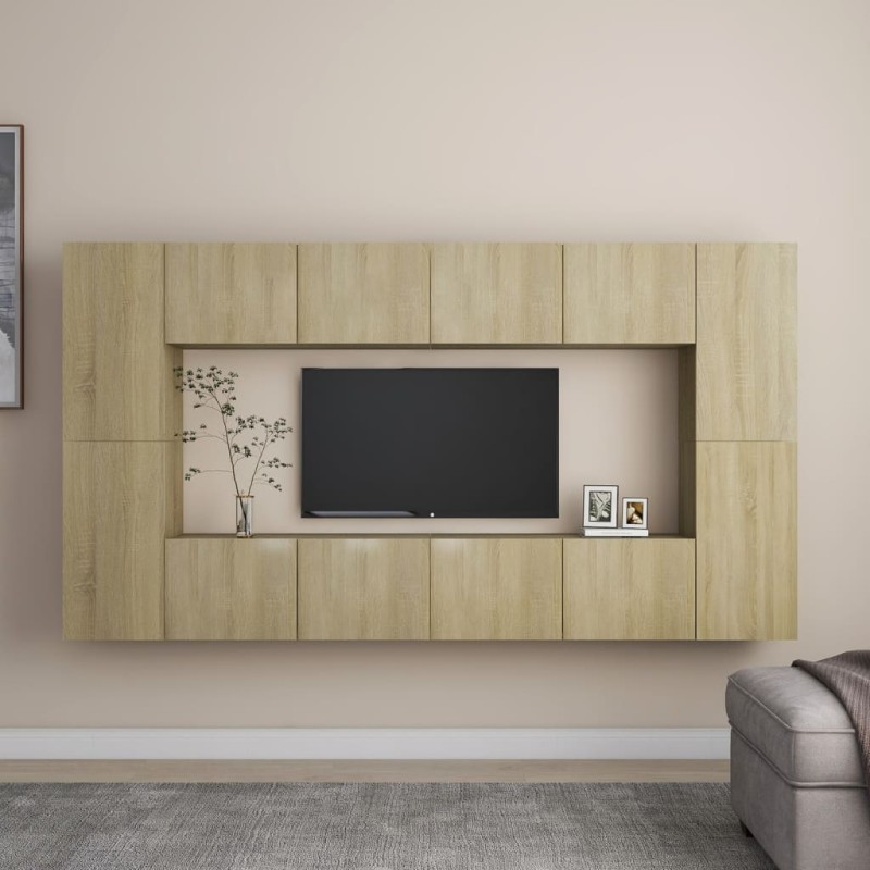 vidaXL Juego de muebles de salón 8 piezas roble Sonoma