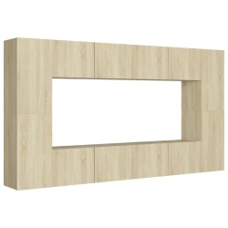 vidaXL Juego de muebles de salón 8 piezas roble Sonoma