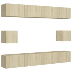 vidaXL Juego de muebles de salón 6 piezas roble Sonoma