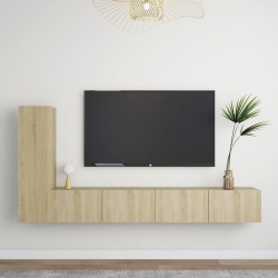 vidaXL Juego de muebles de salón 3 piezas roble Sonoma