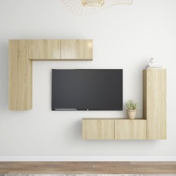 vidaXL Juego de muebles de salón 4 piezas roble Sonoma
