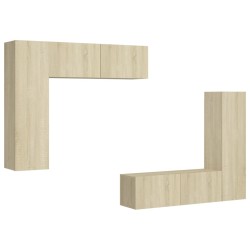 vidaXL Juego de muebles de salón 4 piezas roble Sonoma