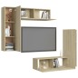 vidaXL Juego de muebles de salón 4 piezas roble Sonoma vidaXL Juego de muebles de salón 4 piezas roble Sonoma