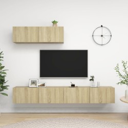 vidaXL Juego de muebles de salón 3 piezas roble Sonoma