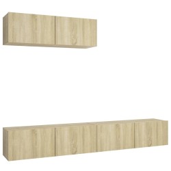 vidaXL Juego de muebles de salón 3 piezas roble Sonoma