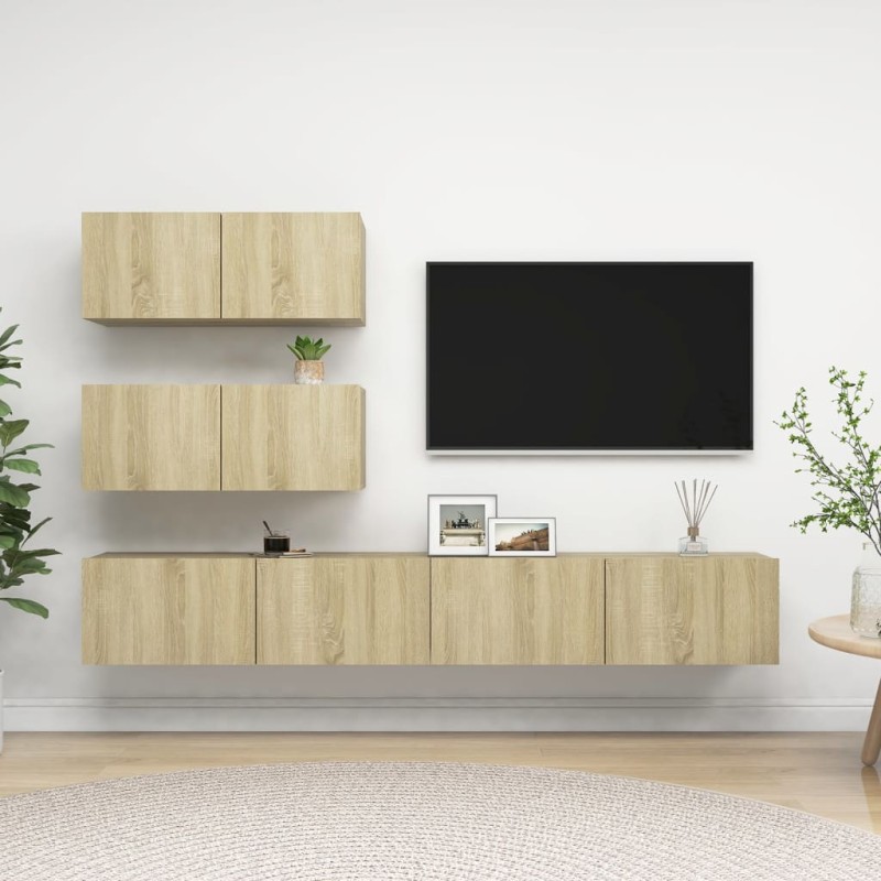 vidaXL Juego de muebles de salón 4 piezas roble Sonoma