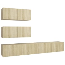 vidaXL Juego de muebles de salón 4 piezas roble Sonoma