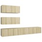 vidaXL Juego de muebles de salón 4 piezas roble Sonoma