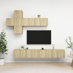 vidaXL Juego de muebles de salón 7 piezas roble Sonoma