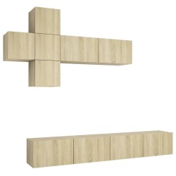 vidaXL Juego de muebles de salón 7 piezas roble Sonoma