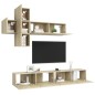 vidaXL Juego de muebles de salón 7 piezas roble Sonoma