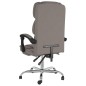 vidaXL Silla de oficina reclinable de tela gris taupé vidaXL Silla de oficina reclinable de tela gris taupé