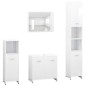 vidaXL Juego muebles de baño 4 piezas madera ingeniería blanco brillo vidaXL Juego muebles de baño 4 piezas madera ingeniería blanco brillo