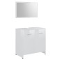 vidaXL Juego muebles de baño 4 piezas madera ingeniería blanco brillo vidaXL Juego muebles de baño 4 piezas madera ingeniería blanco brillo