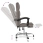 vidaXL Silla de oficina reclinable de tela gris taupé vidaXL Silla de oficina reclinable de tela gris taupé