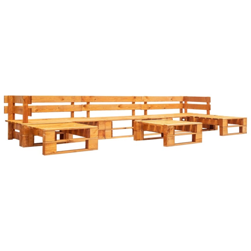 vidaXL Set de muebles de palets de jardín 6 piezas madera marrón miel vidaXL Set de muebles de palets de jardín 6 piezas madera marrón miel