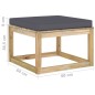 vidaXL Reposapiés de jardín con cojín madera de pino impregnada verde vidaXL Reposapiés de jardín con cojín madera de pino impregnada verde