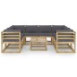 vidaXL Set de muebles de jardín 9 piezas con cojines madera impregnada vidaXL Set de muebles de jardín 9 piezas con cojines madera impregnada