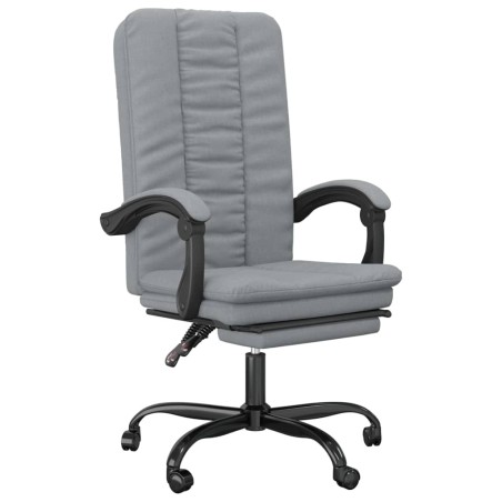 vidaXL Silla de oficina reclinable de tela gris claro
