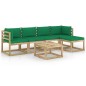 vidaXL Set de muebles de jardín 6 piezas con cojines madera impregnada vidaXL Set de muebles de jardín 6 piezas con cojines madera impregnada