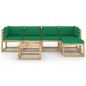 vidaXL Set de muebles de jardín 6 piezas con cojines madera impregnada vidaXL Set de muebles de jardín 6 piezas con cojines madera impregnada