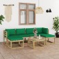 vidaXL Set de muebles de jardín 7 piezas con cojines madera impregnada vidaXL Set de muebles de jardín 7 piezas con cojines madera impregnada