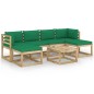 vidaXL Set de muebles de jardín 7 piezas con cojines madera impregnada vidaXL Set de muebles de jardín 7 piezas con cojines madera impregnada