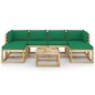 vidaXL Set de muebles de jardín 7 piezas con cojines madera impregnada vidaXL Set de muebles de jardín 7 piezas con cojines madera impregnada