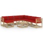 vidaXL Set de muebles de jardín 9 piezas con cojines madera impregnada vidaXL Set de muebles de jardín 9 piezas con cojines madera impregnada