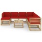 vidaXL Set de muebles de jardín 9 piezas con cojines madera impregnada vidaXL Set de muebles de jardín 9 piezas con cojines madera impregnada