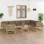 vidaXL Set de muebles de jardín 10 pzas con cojines madera impregnada vidaXL Set de muebles de jardín 10 pzas con cojines madera impregnada