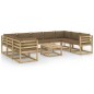 vidaXL Set de muebles de jardín 10 pzas con cojines madera impregnada vidaXL Set de muebles de jardín 10 pzas con cojines madera impregnada