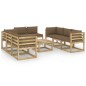 vidaXL Set de muebles de jardín 9 piezas con cojines madera impregnada vidaXL Set de muebles de jardín 9 piezas con cojines madera impregnada