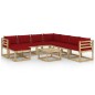vidaXL Set de muebles de jardín 9 piezas con cojines madera impregnada