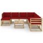 vidaXL Set de muebles de jardín 9 piezas con cojines madera impregnada