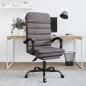 vidaXL Silla de oficina reclinable masaje cuero sintético gris vidaXL Silla de oficina reclinable masaje cuero sintético gris